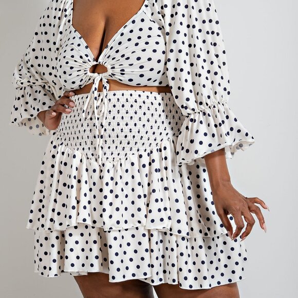 Plus Size Polka Dot Two-Piece Set - Picture 2 of 3